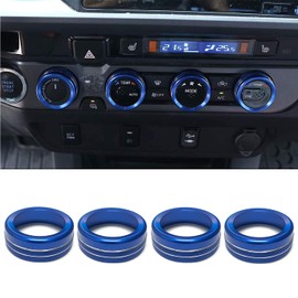 NOWIGOT for Tacoma Aluminum Alloy AC Air Conditioner 2WD Switch Knob Ring Interior Covers Trim for Toyota Tacoma 2016 2017 2018 2019 2020-Blue,4pcs