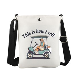 JTOUK Golf Cart Inspired Shoulder Bag Golf Player Gift This Is How I Roll Gift Golfer Gift, How I Roll Cb Eu