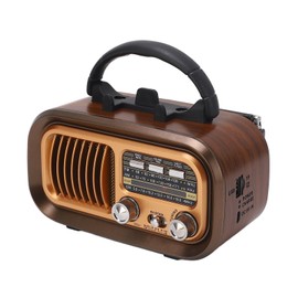 Portable Vintage Radio Speaker Bluetooth, Multifunctional Design, 3 Bands AM FM Radio, Portable and Lightweight for Indoor and Outdoor Use (RXBT628)