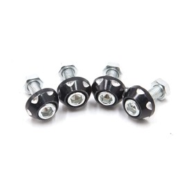 MACHSWON 4Pcs Black Aluminum Alloy Decorative License Plate Bolt Screw for Car Motorcycle 1996-2023