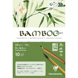 Clairefontaine cf16813 Clairefontaine Watercolor Paper, Postcard Size, Bamboo (100% Bamboo, Watercolor Paper, 10 Sheets), Picture Letter, Drawing Paper, Art Paper, Postcard