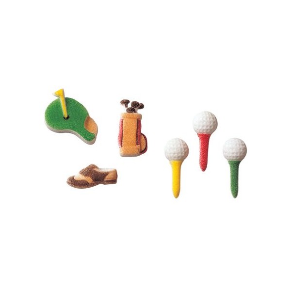 Lucks Dec-Ons Decorations Molded Sugar/Cup-Cake Topper, Golf Assortment, 1.25 Inch, 160 Count
