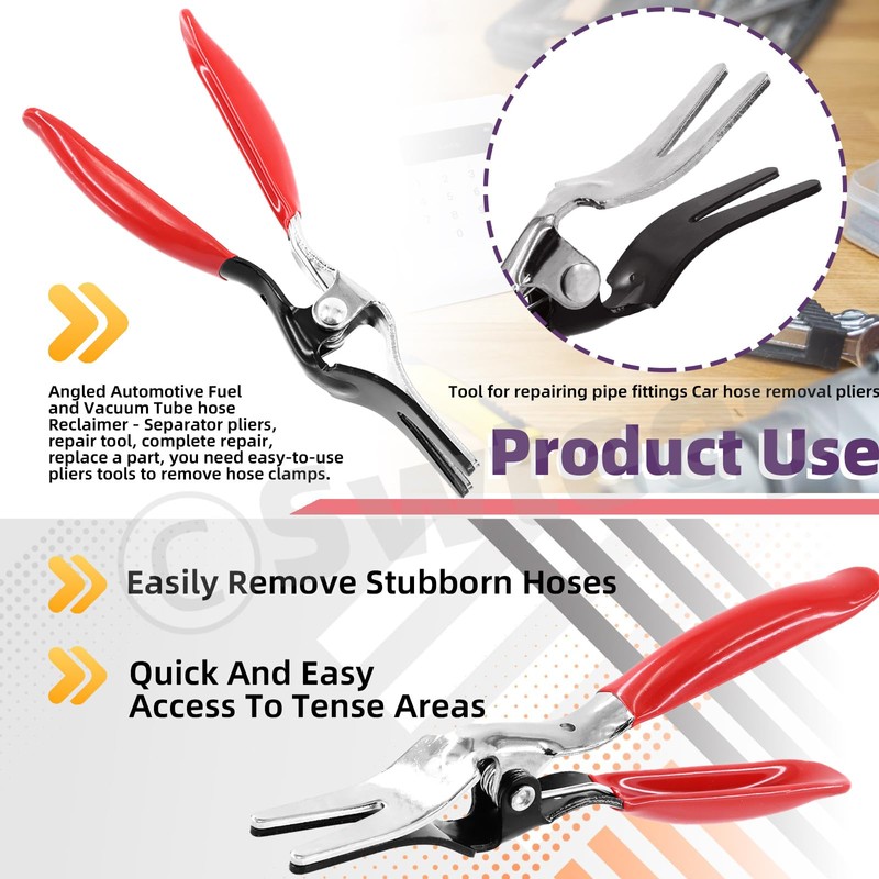 Swpeet 1Pcs Automobile Hose Remover Pliers, Auto Fuel and Vacuum