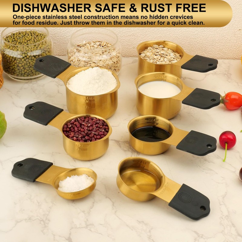 Gold Magnetic Measuring Cups & Spoons Set of 16, 7