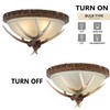 Antler Glass Semi Flush Mount Fixture Ceiling Lighting, 3-Light Bronze