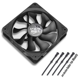 Akasa 120mm APACHE Black | Silent Case Fan | HDB Long Lifespan Bearing | PWM Auto Speed Control | IP-54 Dust & Water Proof | For PCs, Heatsink, CPU Cooling and Ventilation | AK-FN058