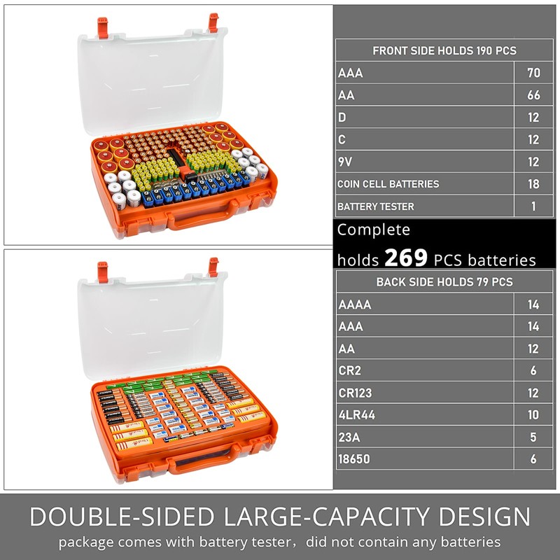 Aptbyte Battery Organizer Storage Holder Box Case with Tester- 269
