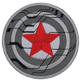 Captain America Shield Bucky Patch - 3 x 3 Inch Hook Fastener P785