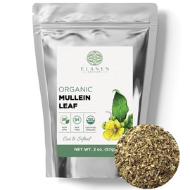 Elanen Naturals Mullein Leaf, USDA Certified Organic, Cut & Sifted - Size: 8 oz.