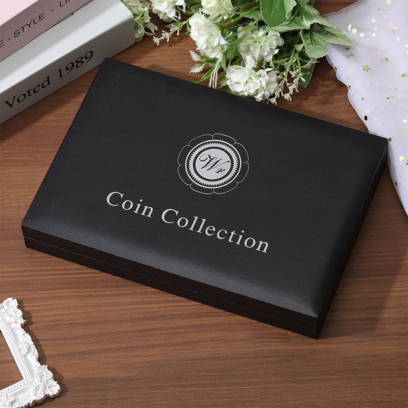 beinkmake Coin Display Case PU Black Velvet Display Coin Box