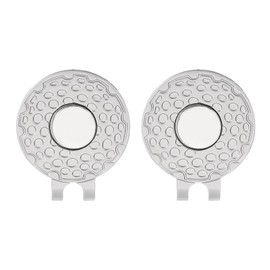 PATIKIL Magnetic Golf Ball Marker Holder, 2 Pack Metal Golf Hat Clips for Women Men Golfer Plants Caps Visor Belt, Matte Nickel