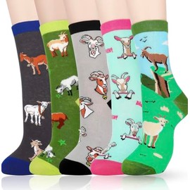 Generic Goat Socks Gift Box 5 Pairs of Goat Socks Gift for Goat lover UK Size 4-7