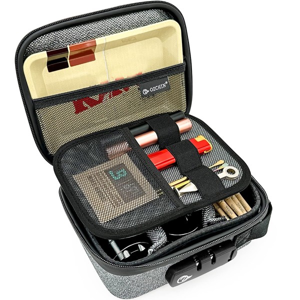 OZCHIN Portable Protection Hard EVA Case with Combination Lock Medicine Lock Bag Storage Case Container Travel Protective Carrying Storage Bag (Medium Size)