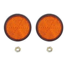 Car Reflector, 2 Pcs Round Reflector Universal Motorcycle Bike Red Reflector PMMA Material