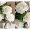 5 Bundle Artificial Flowers White Gardenia Flowers Stem Real Looking