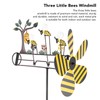 Three Little Bees Windmill Lovely Decorative Metal Bees Windmill for