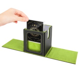 CardNovux MTG Deck Box with Commander Window Display, Trading Card Storage Box Holds 100 Double-Sleeved Cards Suitable for TCG/CCG/PTCG/EDH/Magic/Sport Cards (Green)