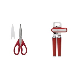 KitchenAid All Purpose Kitchen Shears with Protective Sheath + KitchenAid Classic Multifunction Can Opener