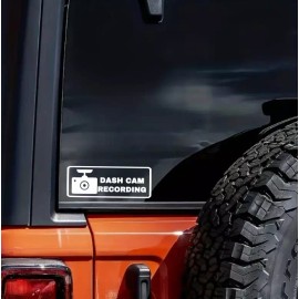 (3 pcs) Dash Cam Recording Sticker Dash Cam Video Bumper Waterproof Decal Vinyl