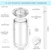 Nuenen 20 Pcs 16 oz Plastic Snow Globe Tumbler Pre