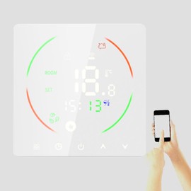 Lithomy 16A Smart WiFi Thermostat for Electric Floor Heating Home Programmable Thermostat Underfloor Temperature Controller LED Color Screen Voice Assistant App Remote High-Temp Protection