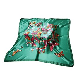 FAIRYGATE Ladies Scarves Head Scarf Like Silk Satin Hair Scarfs for Women Sleeping Suqare Designer Bandana for Hair Wrapping at Night 90CM Brightly-coloured 90011