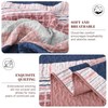 DJY Striped King Size Quilt Set, Pink Boho Bedspread Coverlet