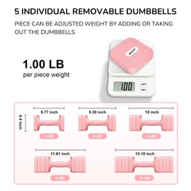 20 LB Dumbbells Sets Adjustable Dumbbell Set Hand Weights for Women Men Free Weights Dumbbells Set Exercise Fitness dumbbell sets of 2 for Home Gym Workout Strength Training Equipments Pink