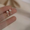 Pearl Stud Earrings for Women, Trendy Dainty Rhinestone Pearl Cluster