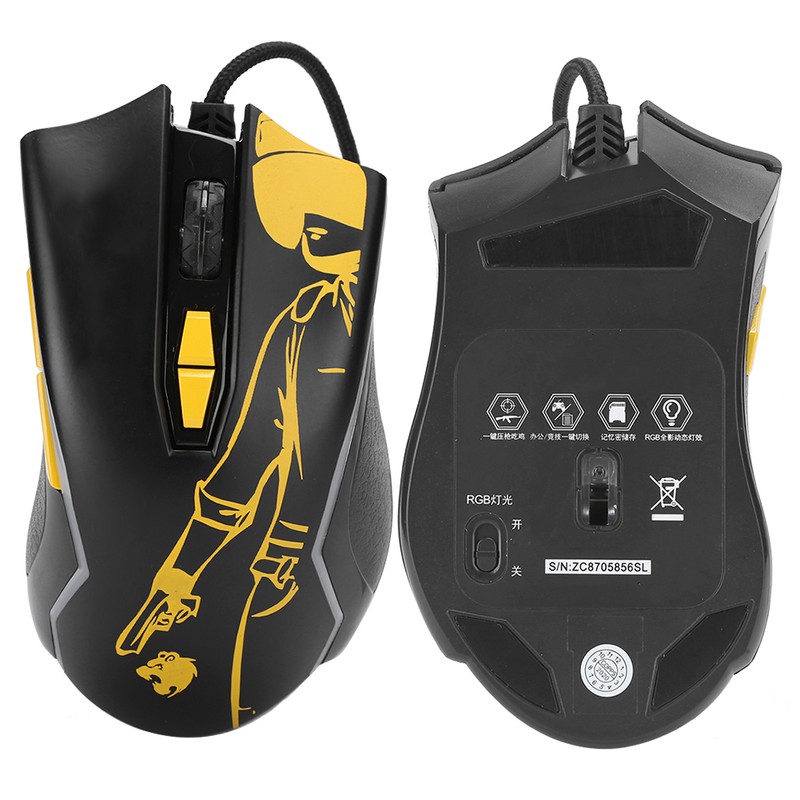 Gaming Mouse M762 RGB USB Wired 6 Adjustable DPI Ergonomic