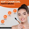 Advanced Oral Care Charcoal Toothbrush 5 Pack Soft Bamboo Bristle