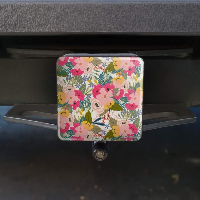 GRAPHICS & MORE Softly Flowers Floral Pattern Tow Trailer Hitch