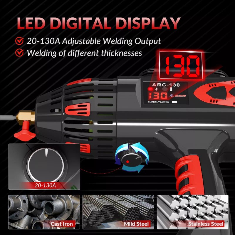 GZ GUOZHI 110V 130A Portable Handheld Stick ARC Welder, Digital