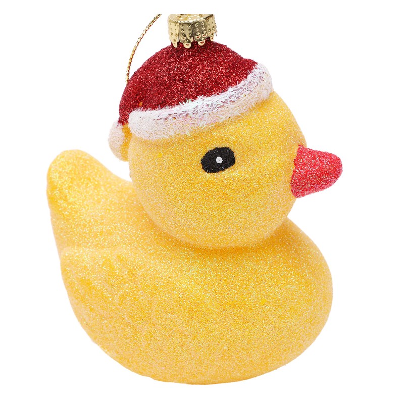 Toyland® Pack of 2 - 12cm Yellow Glittery Festive Rubber
