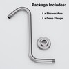 TRUSTMI 12 Inch S Shaped Shower Arm with Flange Heavy