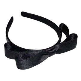 Black Double Bow Hair Band Women's Classic Retro Ribbon Temperament Headband Cute Party Photo Headwear