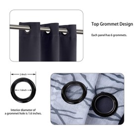 BONZER Mix and Match Curtains - 2 Pieces Branch Print Sheer Curtains and 2 Pieces Blackout Curtains for Bedroom Living Room Grommet Window Drapes, 37x84 Inch/Panel, Grey Dark, Set of 4 Panels