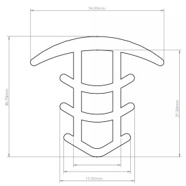 BLIKIR 1 Foot SAMPLE - BLIKIR Solar Panels Gap Dense Rubber T-Gasket Water Seal Strip