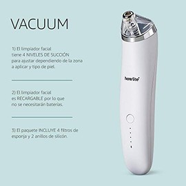 Limpiador facial contra puntos negros e imperfecciones, aspiradora exfoliante para el cutis