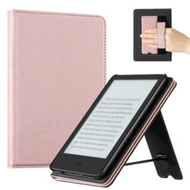 CoBak Case for 6" E-Reader - PU Leather Smart Cover with Auto Sleep/Wake & Hand Strap, not Compatible with Kobo Clara,Rose Gold5