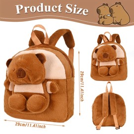 PyrrlicToy Bear Plush Backpack, Bear Children's Backpack, Capybara Cuddly Toy, Plush Toy, School Bag, Backpacks for School for Children (29 x 29 x 10 cm