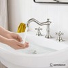 gotonovo Bathroom Sink Faucet Widespread Brushed Nickel Double Mixing Tap