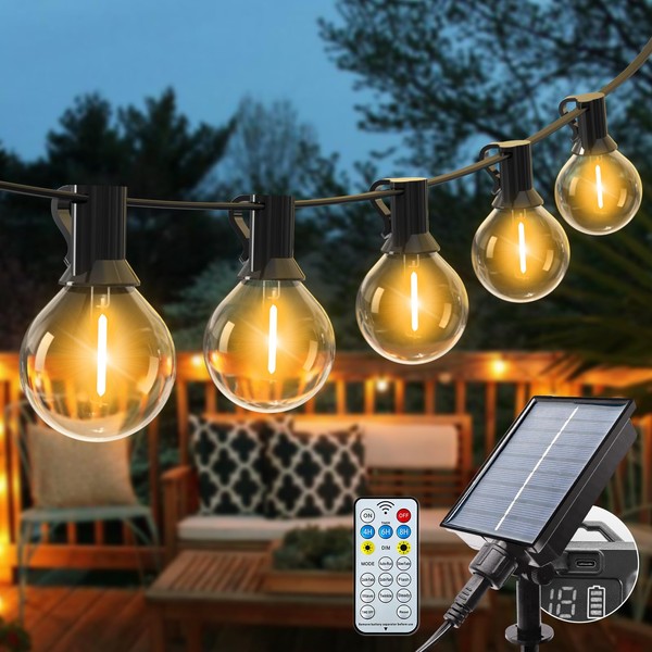 litogo Outdoor Solar Fairy Lights, 10 m G40 Bulbs, Solar