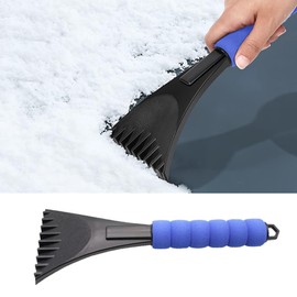 Couslcd Ice Scrapers for Car Windshield, Scratch Free Winter Snow Removal Tool with Foam Handle, Scrape Frost and Ice, Universal for Truck, SUV, Vehicles (Blue)