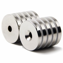 Circular Ring Magnets 3/4x1/8 - Magnetic Countersunk Disc Screw Hole Size 3mm DIY Crafts Holder Fastener Storage Organizer Latches Round Disk Magnet (10 Pack)