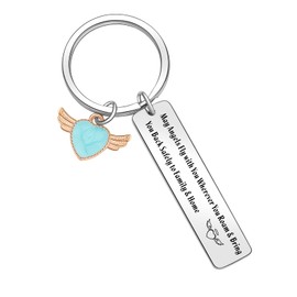 ORZOESD Safe Travel Keychain Long Distance Gift Bible Verse Jewelry Travel Prayer Keychain Travel Buddy Gift, Safe Travel Keychain, Medium