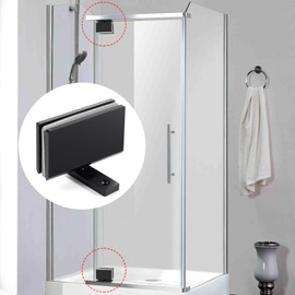 Ranbo Heavy Duty 360 Degree Shower Glass Door Pivot Hinge, Solid 5mm 304 Stainless Steel, Top and Bottom Mount,for 5/16"-1/2" (8mm-12mm) Frameless Doors, One-Piece Precision Cast, Matte Black, 1 PC
