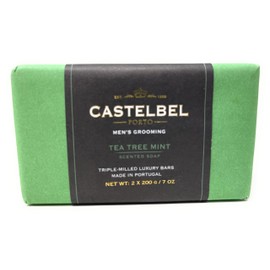 Castelbel Set of Tea Tree Mint Fragranced Luxury Soap, (2) 7-Ounce Bars