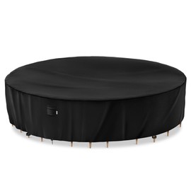 iBirdie Extra Large Round Patio Furniture Cover 110 x 28 inch, 9 ft, Outdoor Waterproof and Weatherproof for Garden Table and Chairs, Heavy Duty 600D, fit 110, 108 Diameter
