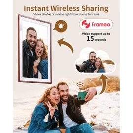FRAMEO 15.6 Inch 32GB WiFi Large Digital Photo Frame 1920 * 1080 IPS FHD Touch Screen Smart Digital Picture Frame, Wall Mountable, Auto-Rotate,Share Instantly, Birthday Gifts for Women, Mom